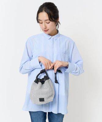メタリック巾着バッグ
