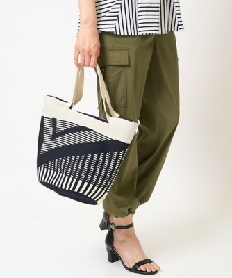 ＜GEORGES RECH　(Women)＞幾何プリントニットバッグ