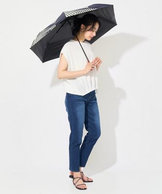 【晴雨兼用】ストライプ幾何プリント折り畳み傘