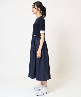 ジョルジュ・レッシュ（ES RECH）/タフタドッキング配色ボーダーニットワンピース タフタドッキング配色ボーダーニットワンピース | GEORGES RECH (Women