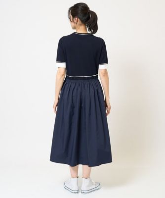 タフタドッキング配色ボーダーニットワンピース | GEORGES RECH (Women