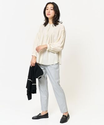 スモッキングボリュームスリーブブラウス
