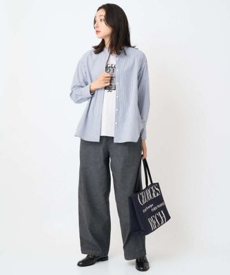 日本製］タイプライターストライプバンドカラーシャツ | GEORGES RECH