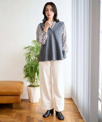 日本製／セットアップ対応］レオパードロールネックブラウス | GEORGES