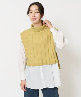 ＜GEORGES RECH　(Women)＞［２点セット］リブニットベスト＆バンドカラーブラウス