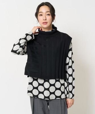 ES RECH / ジョルジュ・レッシュ [2点セット]リブニットベスト＆バンドカラーブラウス 2点セット]リブニットベスト＆バンドカラーブラウス(ブラウス