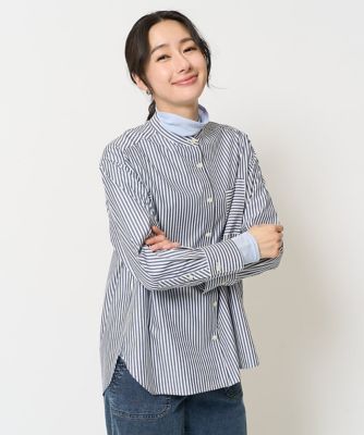 ［日本製］ソフトローンバンドカラーシャツ
