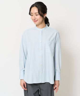 ［日本製］ソフトローンバンドカラーシャツ