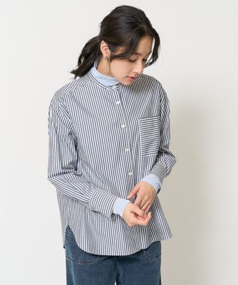 GEORGES RECH　(Women)/ジョルジュ　レッシュ [日本製]ソフトローンバンドカラーシャツ