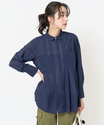 ［日本製］サンディーローンタックシャツブラウス