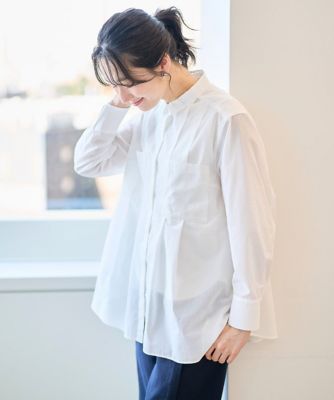 ＜GEORGES RECH　(Women)＞［日本製］サンディーローンタックシャツブラウス
