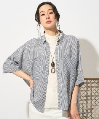 ＜GEORGES RECH　(Women)＞バンドカラードルマンスリーブブラウス