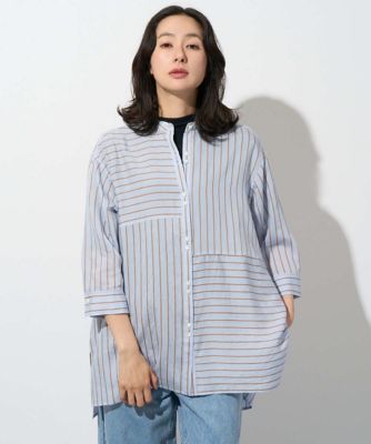 ＜GEORGES RECH　(Women)＞バンドカラードルマンスリーブロングブラウス