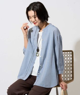 ＜GEORGES RECH　(Women)＞アイレット刺繍８分袖ブラウス