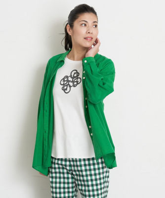 【SALE】レッシュ ヘムラインカラーシャツ グリーン35 トップス