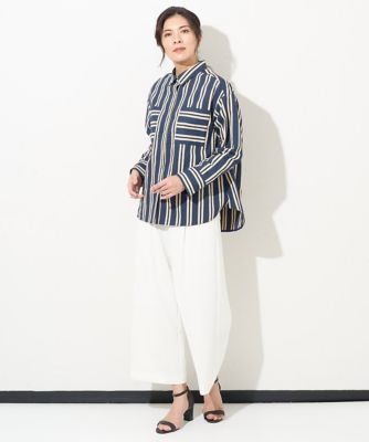 ES RECH / ジョルジュ・レッシュ [日本製/セットアップ対]ストライプシャツ羽織 GEORGES RECH｜[日本製/セットアップ対]ストライプシャツ羽織