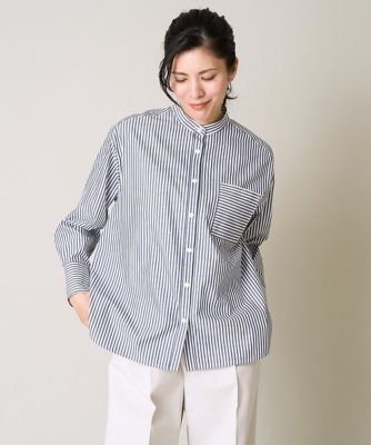 ＜GEORGES RECH　(Women)＞［日本製］オーセンティックストライプシャツ