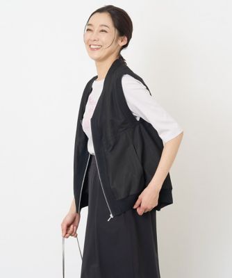 ＜GEORGES RECH　(Women)＞［セットアップ対応］チュールレイヤードジップベスト