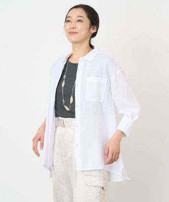 ロゴ入りベーシックリネンシャツ