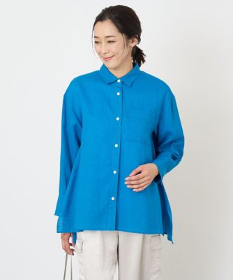 ロゴ入りベーシックリネンシャツ