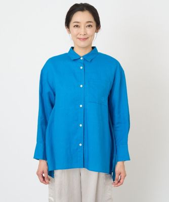 ロゴ入りベーシックリネンシャツ