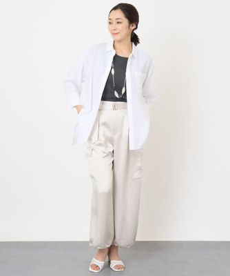 ロゴ入りベーシックリネンシャツ