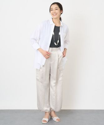 ロゴ入りベーシックリネンシャツ