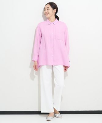 ロゴ入りベーシックリネンシャツ