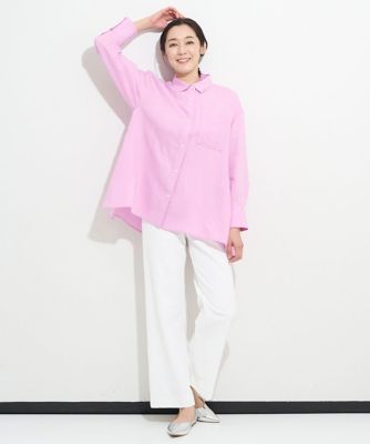 ロゴ入りベーシックリネンシャツ