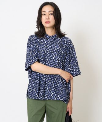 ＜GEORGES RECH　(Women)＞ジオメトリックドルマンスリーブブラウス