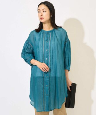 ラミーハシゴレース7分袖チュニックブラウス | GEORGES RECH (Women