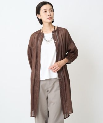 ジョルジュ・レッシュ（ES RECH）/ラミーハシゴレース7分袖チュニックブラウス ラミーハシゴレース7分袖チュニックブラウス | GEORGES RECH (Women