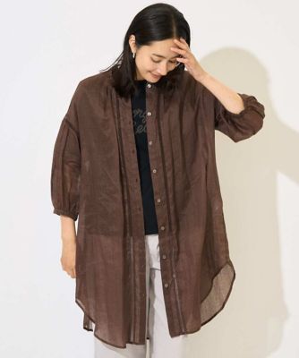 ラミーハシゴレース7分袖チュニックブラウス | GEORGES RECH (Women