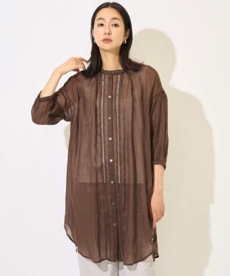 ラミーハシゴレース7分袖チュニックブラウス | GEORGES RECH (Women