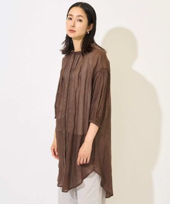 ジョルジュ・レッシュ（ES RECH）/ラミーハシゴレース7分袖チュニックブラウス ラミーハシゴレース7分袖チュニックブラウス | GEORGES RECH (Women