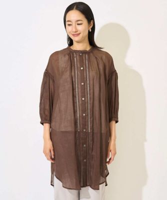 LE GLAZIK | ラミー バンドカラー チュニックシャツ WOMEN 美品 
