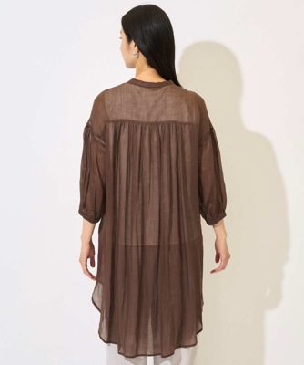 ラミーハシゴレース7分袖チュニックブラウス | GEORGES RECH (Women