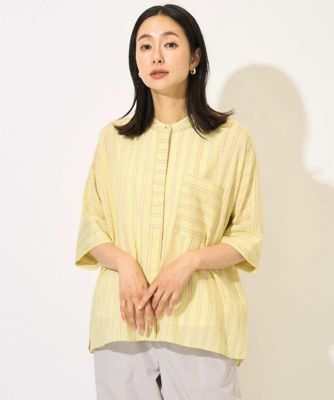 追加／接触冷感］バンドカラードルマンスリーブブラウス2 | GEORGES