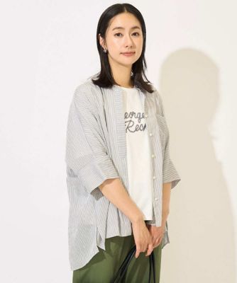 追加／接触冷感］バンドカラードルマンスリーブブラウス2 | GEORGES