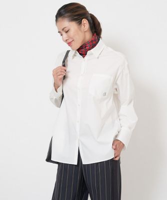 GEORGES RECH　(Women)/ジョルジュ　レッシュ ストレッチポプリンロゴ刺繍シャツ