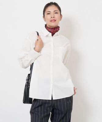 ES RECH / ジョルジュ・レッシュ ストレッチポプリンロゴ刺繍シャツ ストレッチポプリンロゴ刺繍シャツ | GEORGES RECH (Women