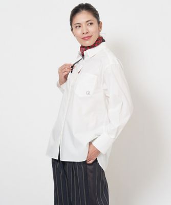 ストレッチポプリンロゴ刺繍シャツ | GEORGES RECH (Women)/ジョルジュ