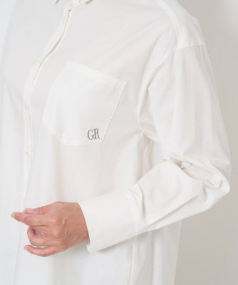 ストレッチポプリンロゴ刺繍シャツ | GEORGES RECH (Women