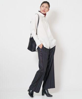 ストレッチポプリンロゴ刺繍シャツ | GEORGES RECH (Women