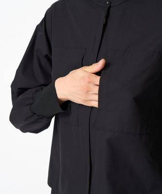 ［接触冷感］パッチポケットタフタシャツブラウス