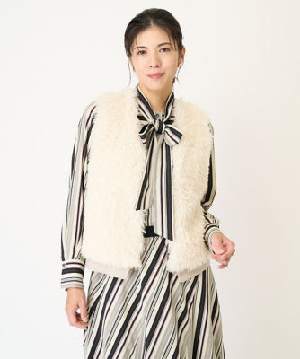 セットアップ対応］マルチストライプボウタイブラウス | GEORGES RECH