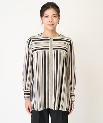 セットアップ対応］マルチストライプボウタイブラウス | GEORGES RECH
