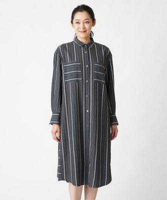 ［日本製］ドビーストライプシャツワンピース