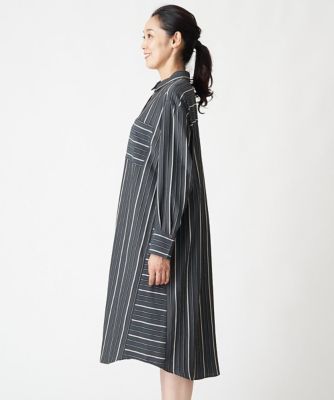 ［日本製］ドビーストライプシャツワンピース