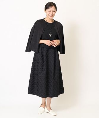 ［日本製］ダイヤカットジャガードドッキングワンピース